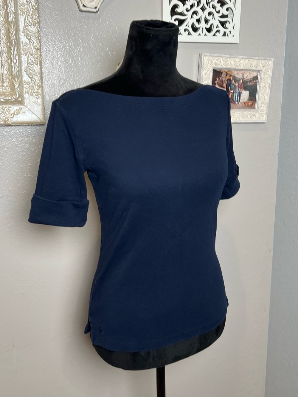 Ralph LaurenClassic Navy Boatneck Women’s Top - Picture 7 of 12